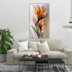Cuadro de flores con destellos de colores