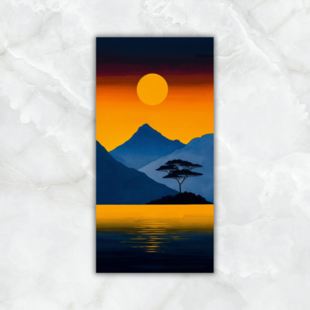 Cuadro paisaje oscuro puesta de sol - Imagen 2