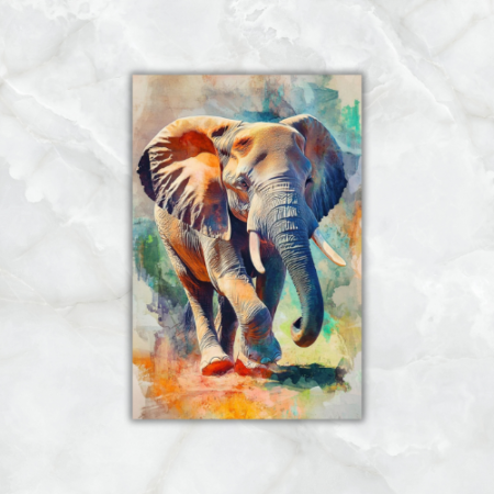 Cuadro de Elefante con fondo de colores - Imagen 2