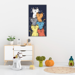 Cuadro Infaltil gatitos con fondo negro