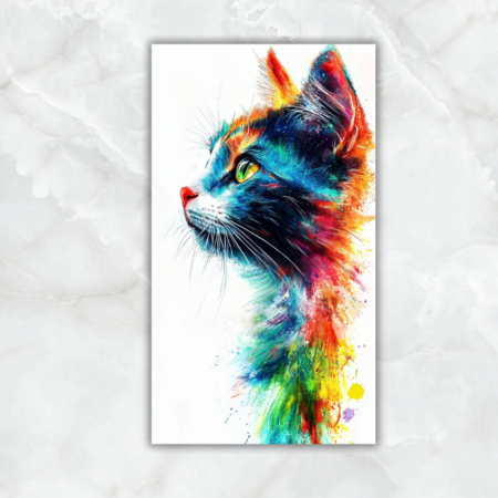 Cuadro Gato realista con colores intensos - Imagen 2
