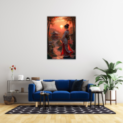 Cuadro Oriental mujer con kimono