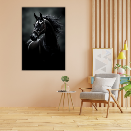 Cuadro Caballo negro 010