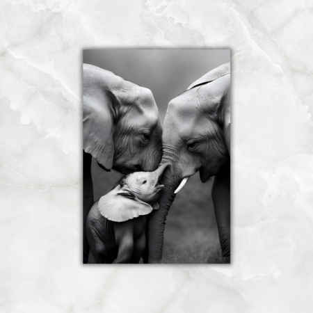 Cuadro Pareja de elefante con su cría - Imagen 2