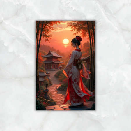 Cuadro Oriental mujer con kimono - Imagen 2