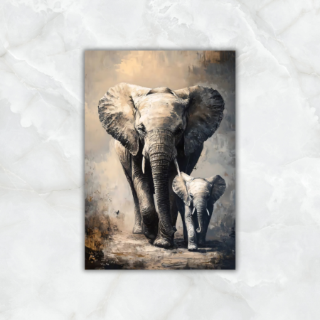 Cuadro Elefante con su cría - Imagen 2
