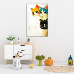 Cuadro Infantil gatitos mirando