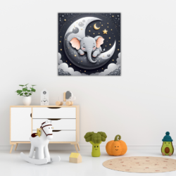 Cuadro Infantil elefante durmiendo