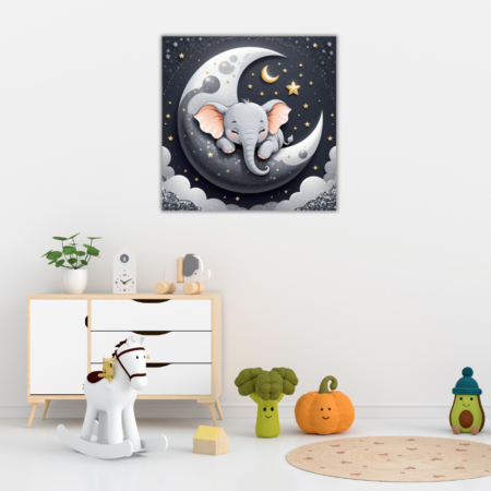 Cuadro Infantil elefante durmiendo