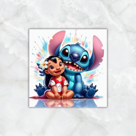 Cuadro Infantil Lilo y Stitch cuadrado - Imagen 2
