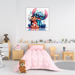 Cuadro Infantil Lilo y Stitch cuadrado