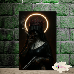 Cuadro Gótico monja con aureola