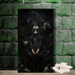 Cuadro Gótico La niña oscura 001