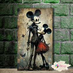 Cuadro Gótico Pareja de ratones 001