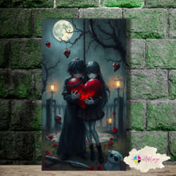 Cuadro Gótico Niños bajo la luna