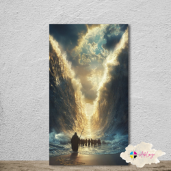 Cuadro Religioso - Moises separa el mar 001