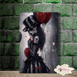 Cuadro Gótico payasita con globos 002