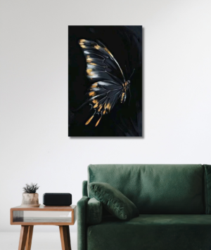 Mariposa en fondo negro