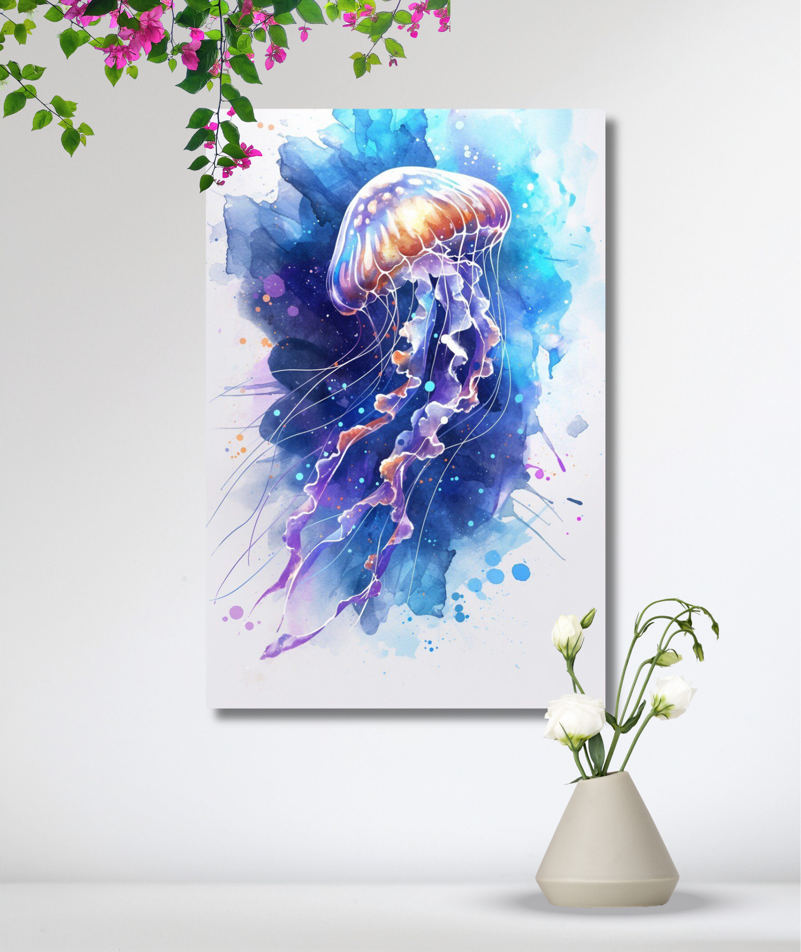 Medusa estilo explosión de colores