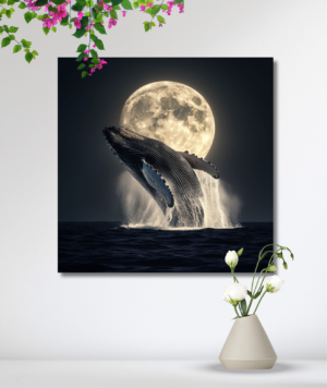 Ballena azul a la luz de la luna