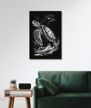 Tortuga con fondo oscuro