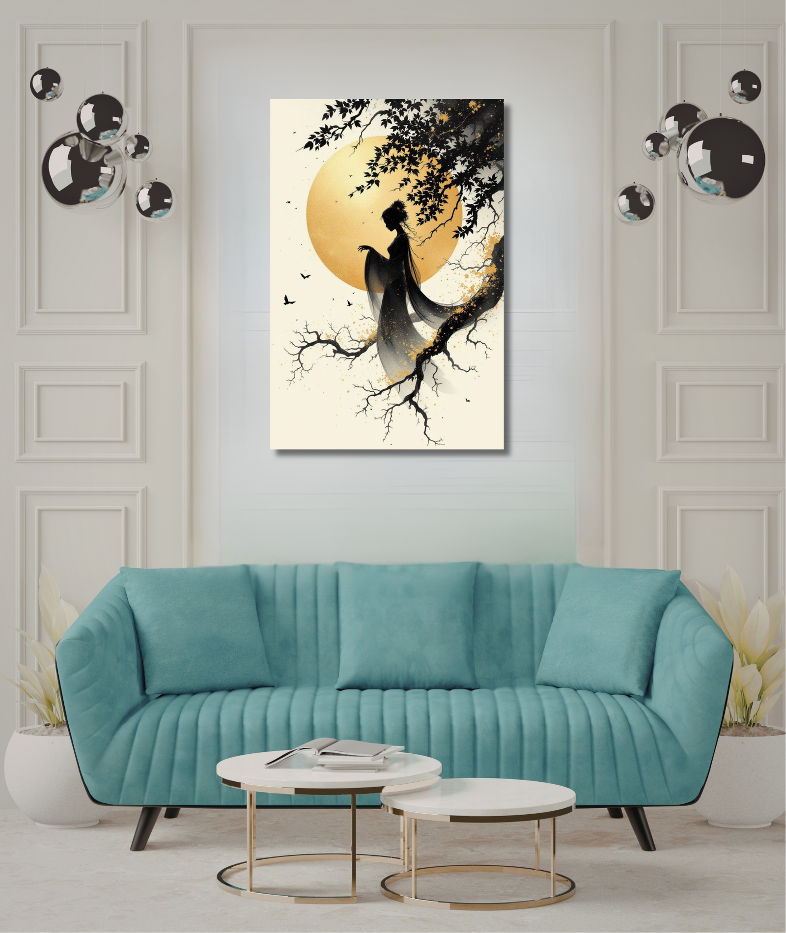 Arte Asiático - mujer y el sol