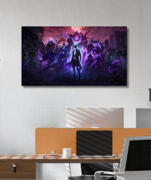 cuadro canvas sung jin woo con ejército de sombras solo leveling anime épico decorativo