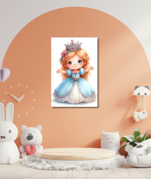 Cuadro infantil de princesa en canvas decorativo para habitación de niña estilo mágico y tierno
