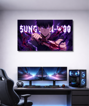 cuadro canvas sung jin woo solo leveling anime épico decorativo moderno