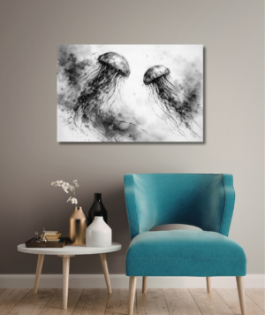 Medusa estilo dibujo a mano blanco y negro