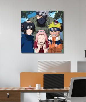 cuadros equipo 7 niños naruto con kakashi arte anime canvas decorativo