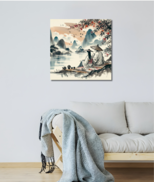 Arte Asiático - antiguo, pareja de enamorados