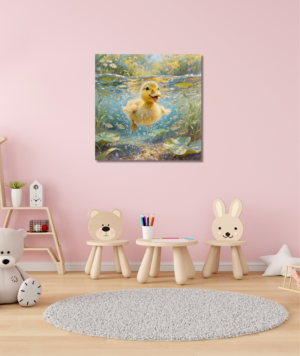Cuadro infantil - patito nadando