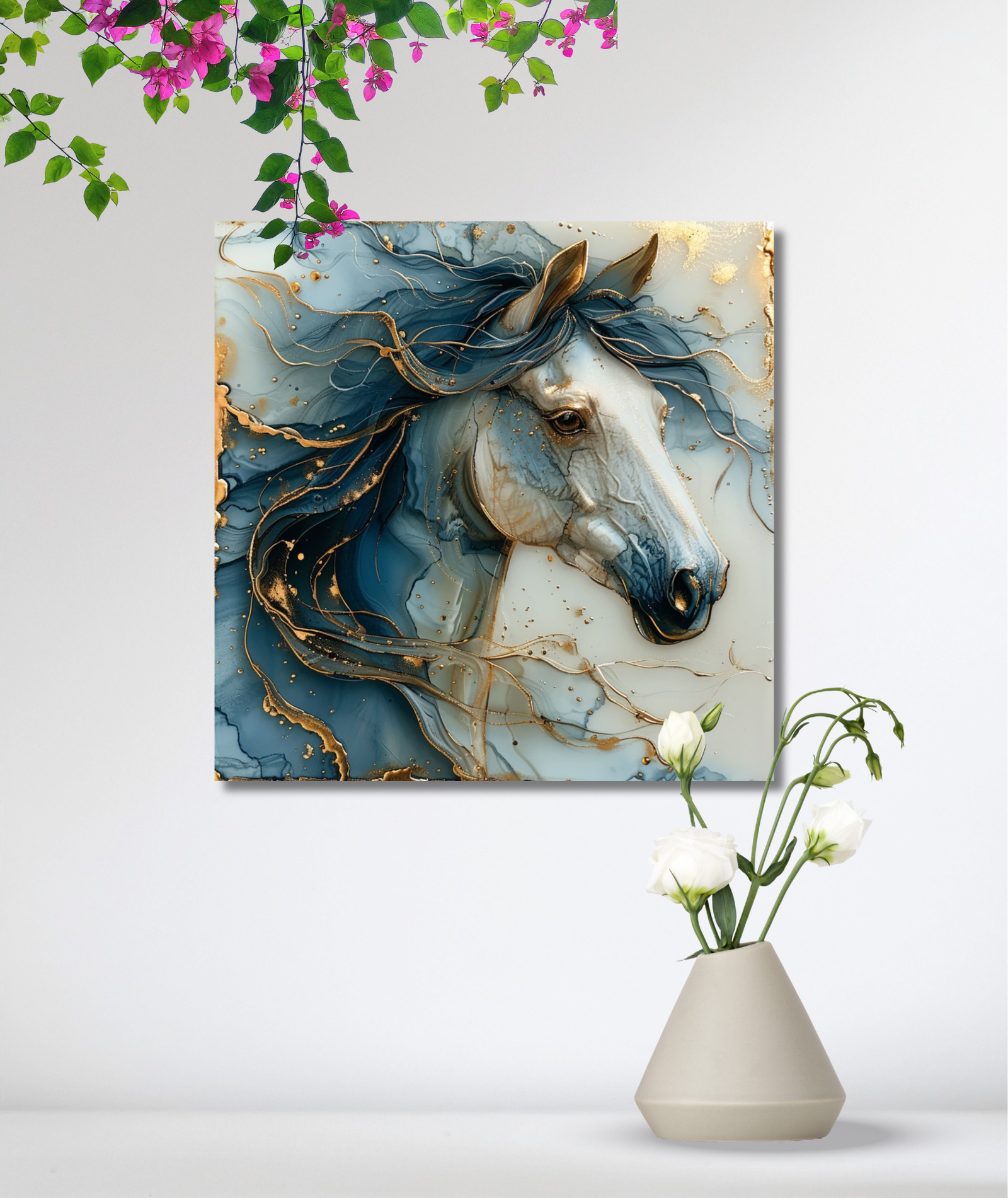 Cuadro animales – caballo blanco 002