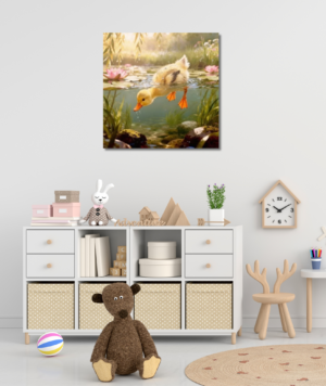 Cuadro infantil - patito nadando 02