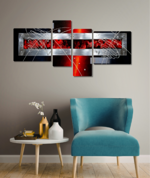 Set de Cuadros Abstractos Modernos para Living (4 Piezas)